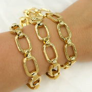 Gold Plated 925 Sterling Silver Monet Square Link Vintage
